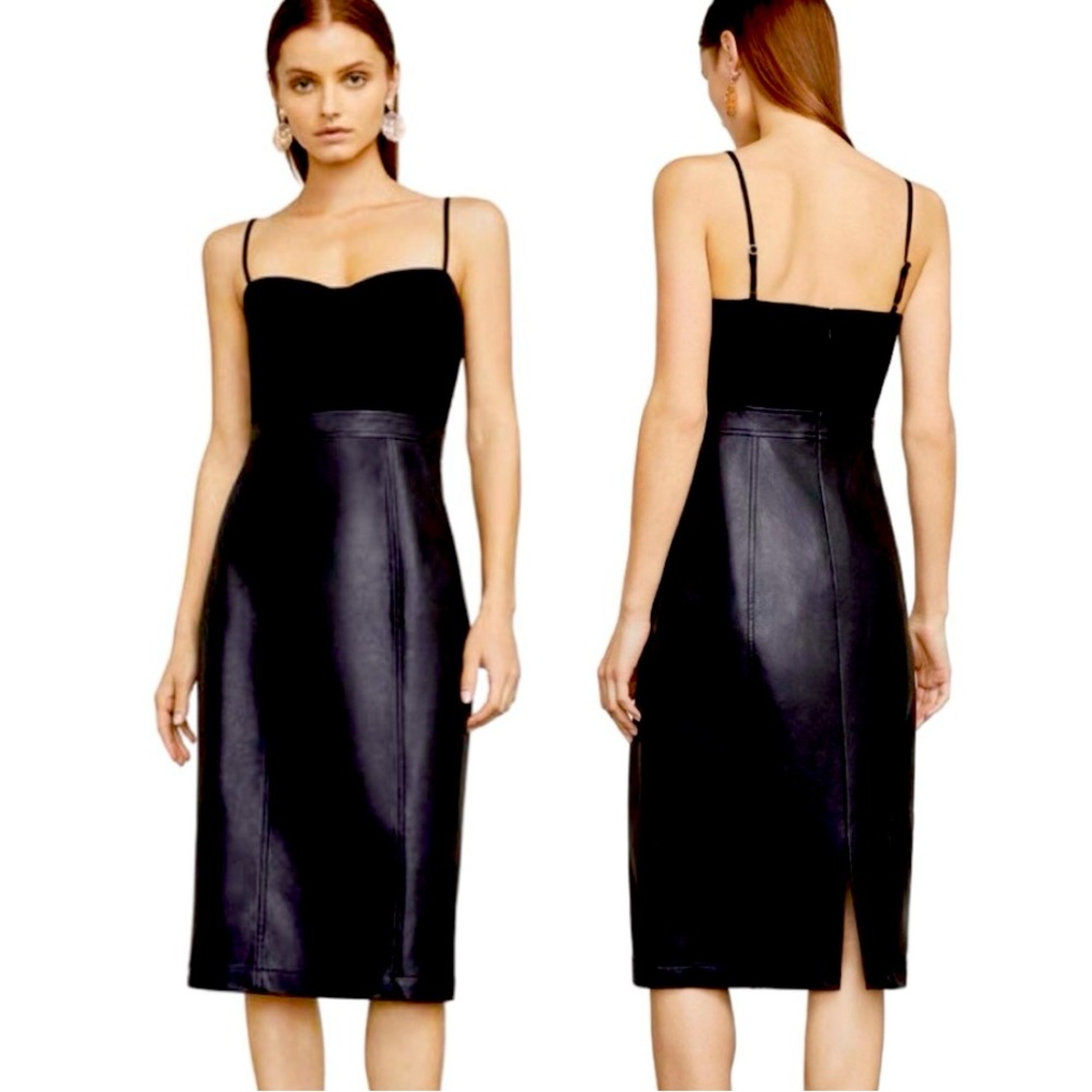 BCBG Maxazria Nalia leather skirt dress NWT